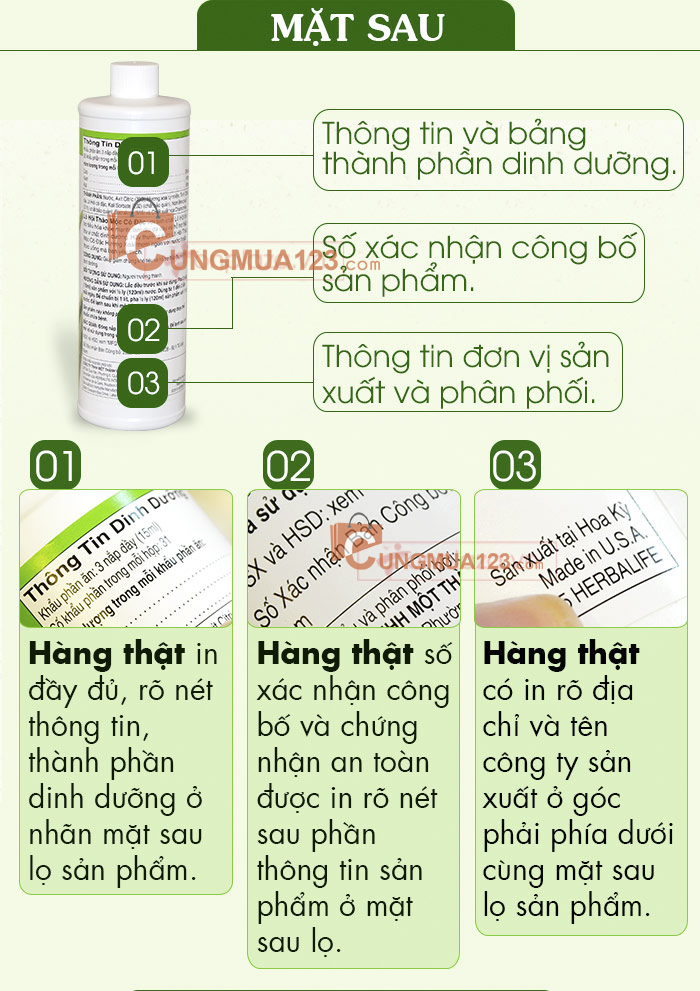 Mặt sau sản phẩm