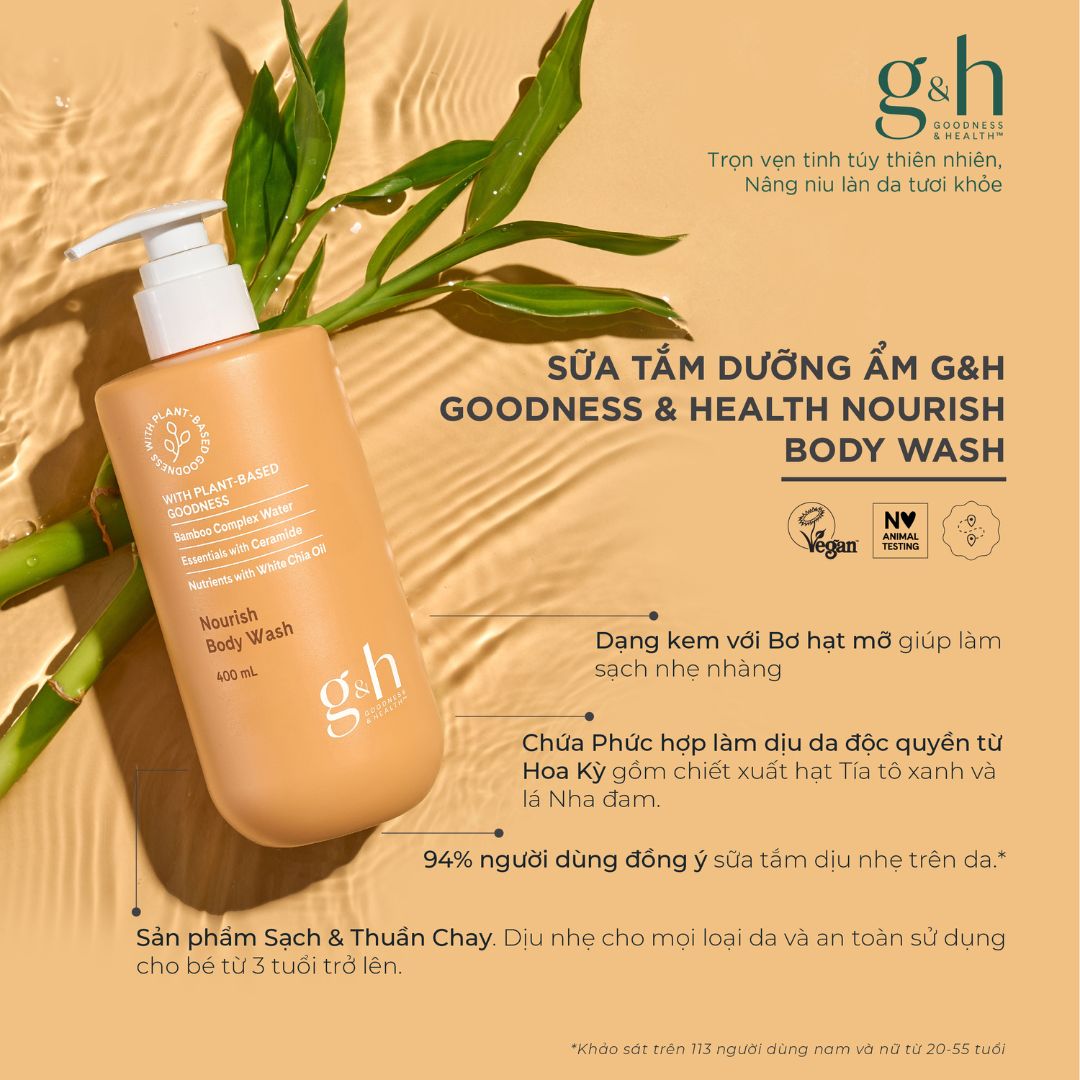 Sữa tắm dưỡng ẩm G&H GOODNESS & HEALTH NOURISH BODY WASH